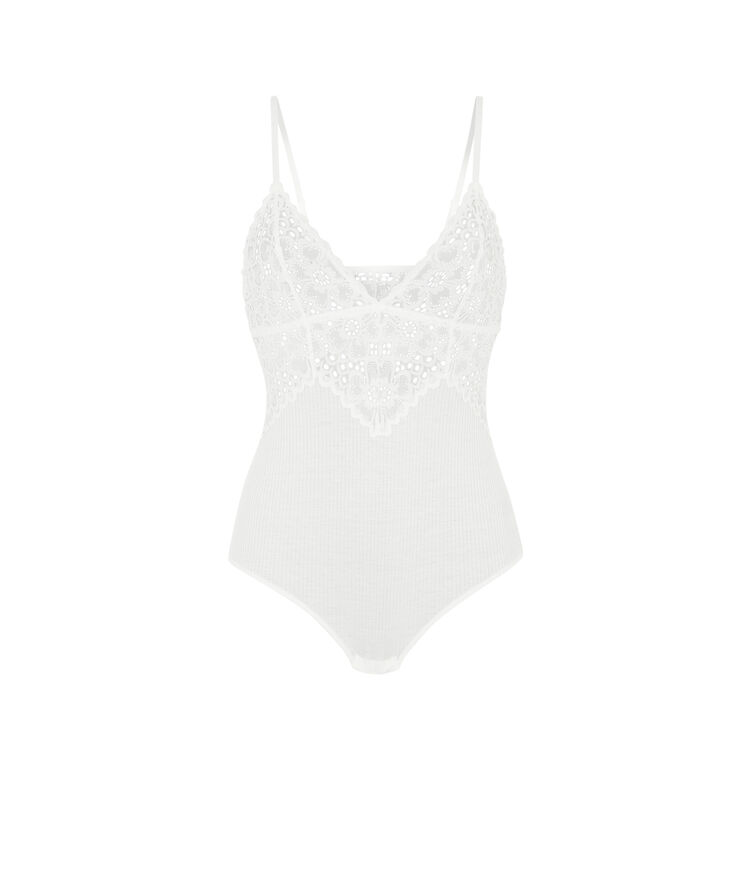 Body sin aros de microencaje glaciz blanco.