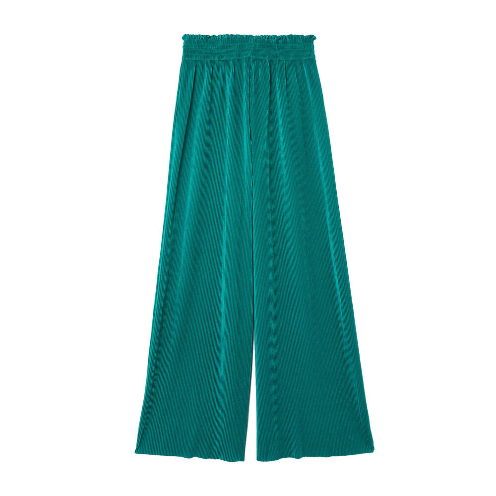 Pantalón plisado con elástico fruncido - verde verde.
