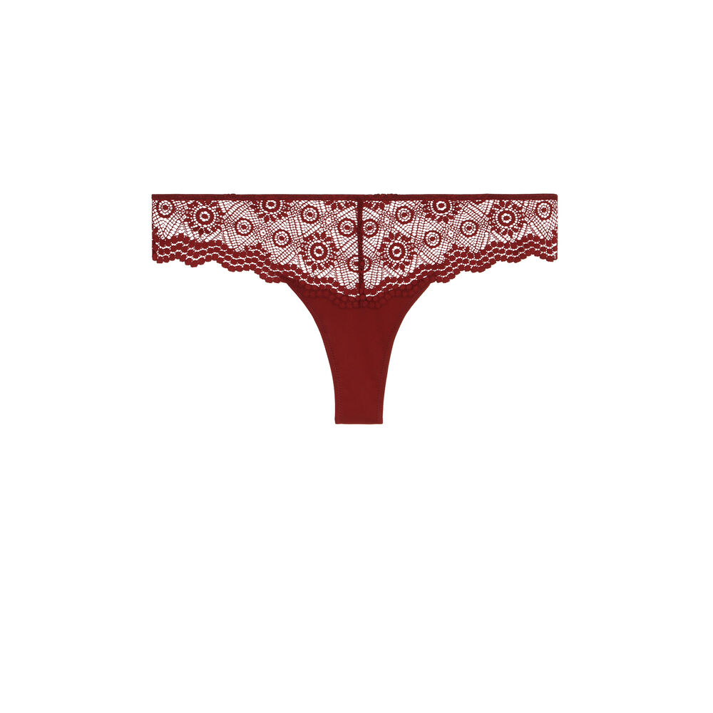 Braguita brasileña de encaje - roja rojo.