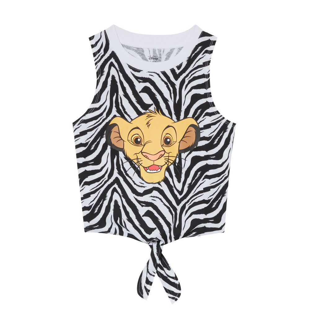 Top cebra del rey león - negro negro.