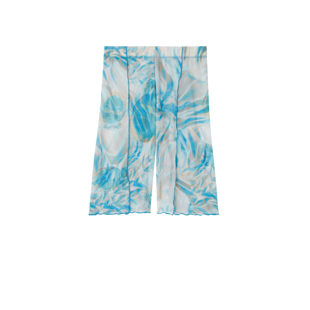 Ciclista de rejilla aya x undiz con estampado smocke - azul azul.