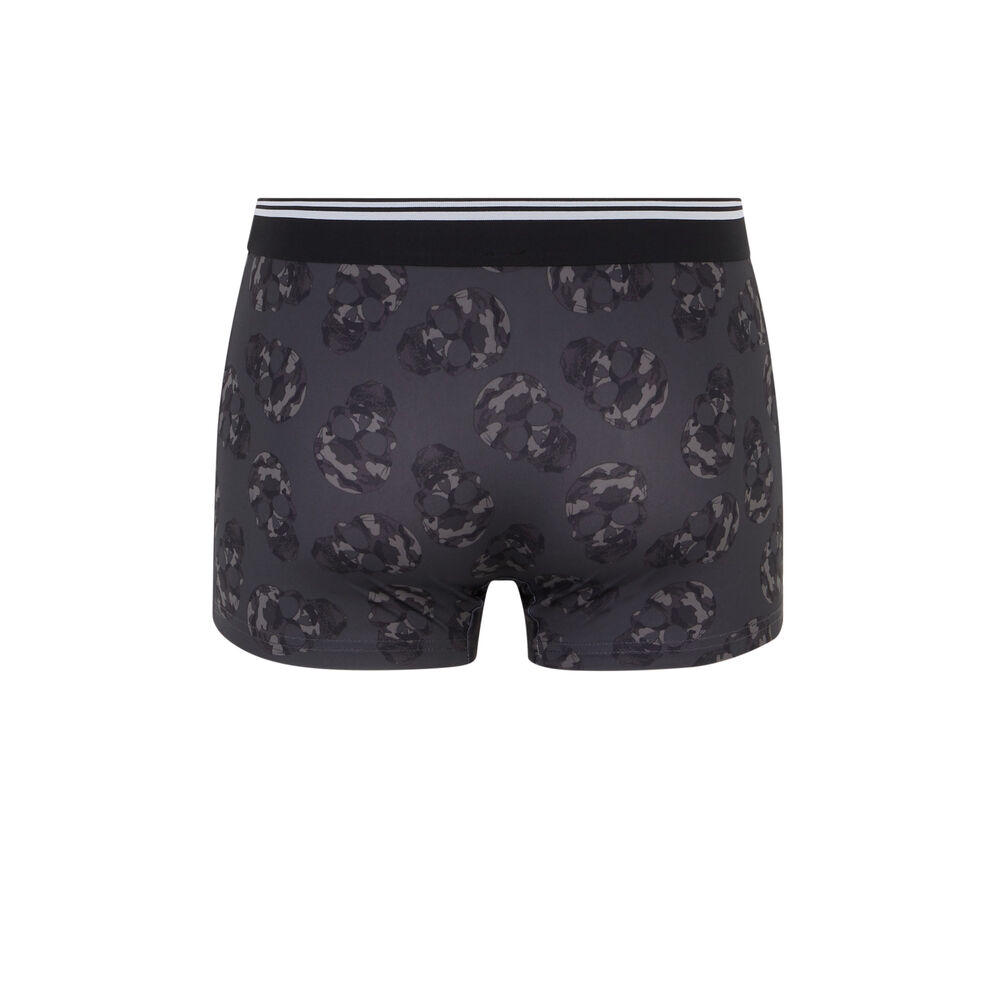 Bóxer de algodón con estampado de calaveras - azul gris.
