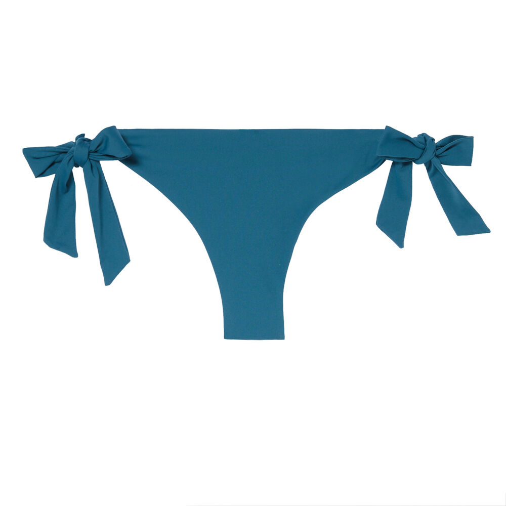 Parte de abajo de bikini de braguita brasileña a anudar - azul pato azul pato.