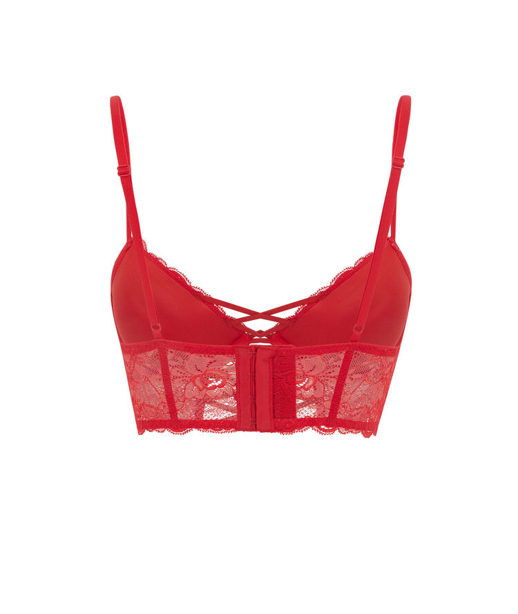 Sujetador corpiño push-up de encaje flirtiz rojo.