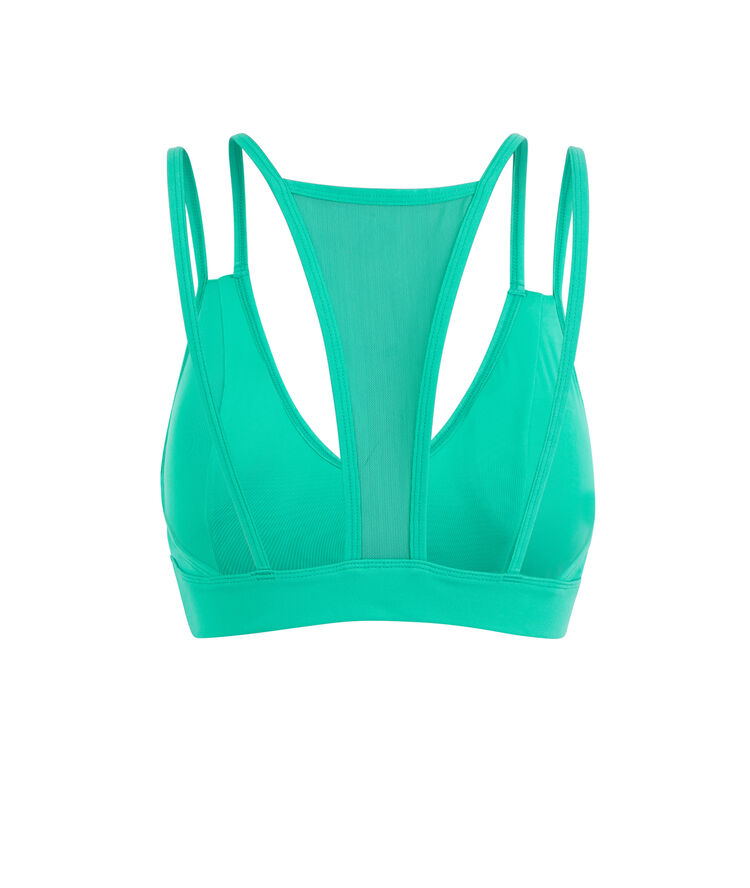Sujetador deportivo de punto liso nolimitiz verde esmeralda.