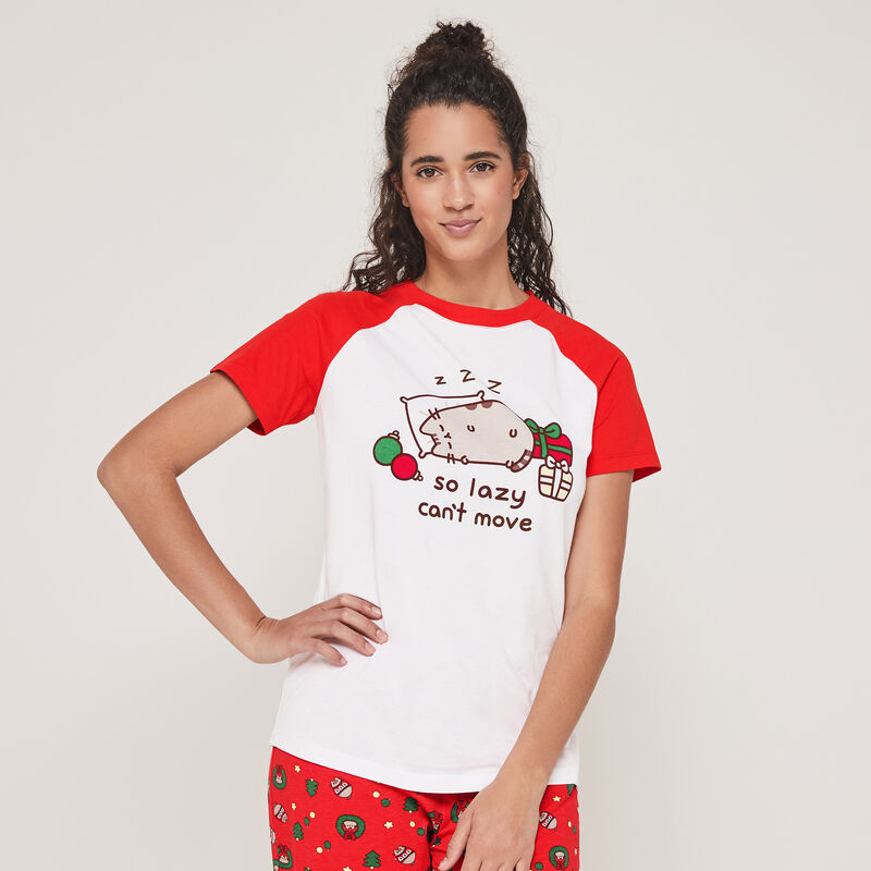 Conjunto de pijama top + pantalón estampado Pusheen pusheenaniz Conjunto de pijama top + pantalón estampado Pusheen pusheenaniz;