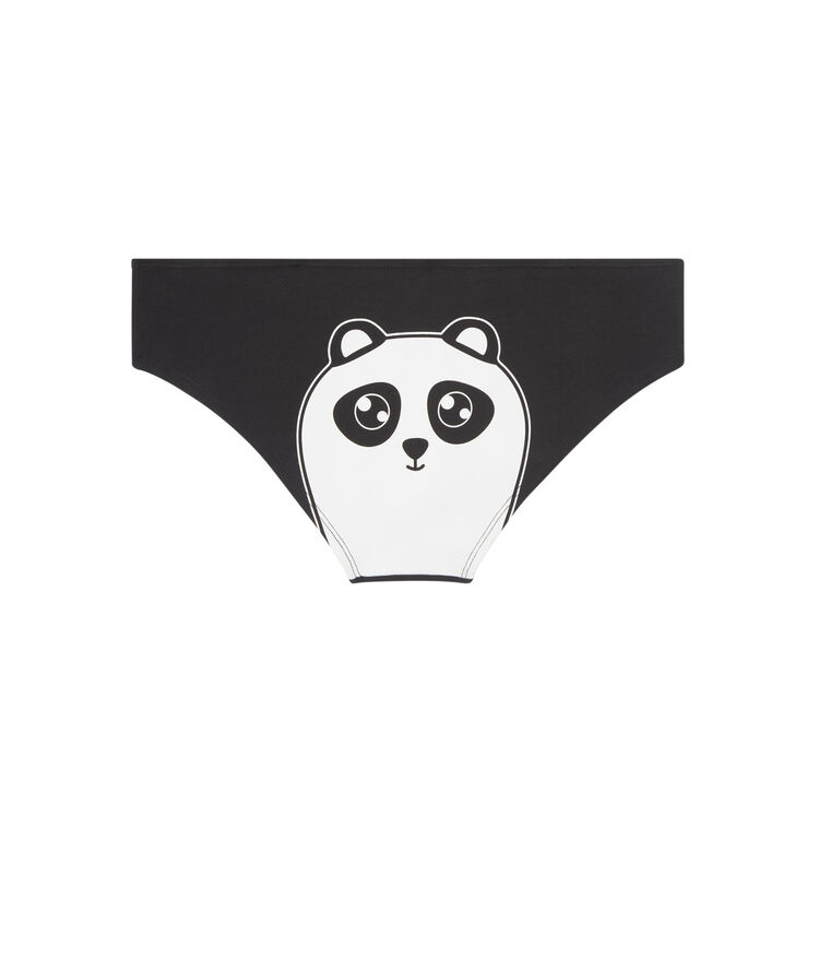 Braguita culotte de algodón con estampado de panda - negro negro.