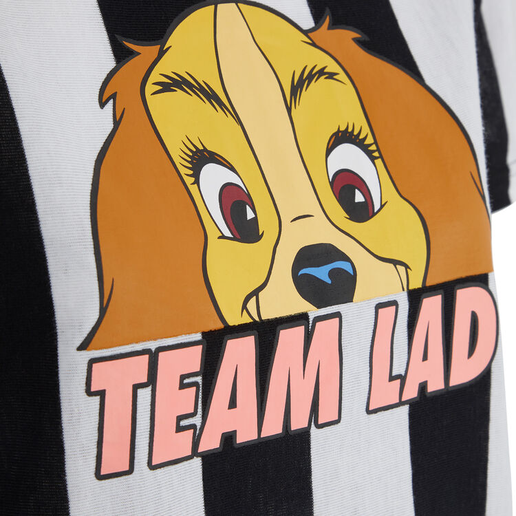Camiseta de manga corta a rayas teamladiz negro.