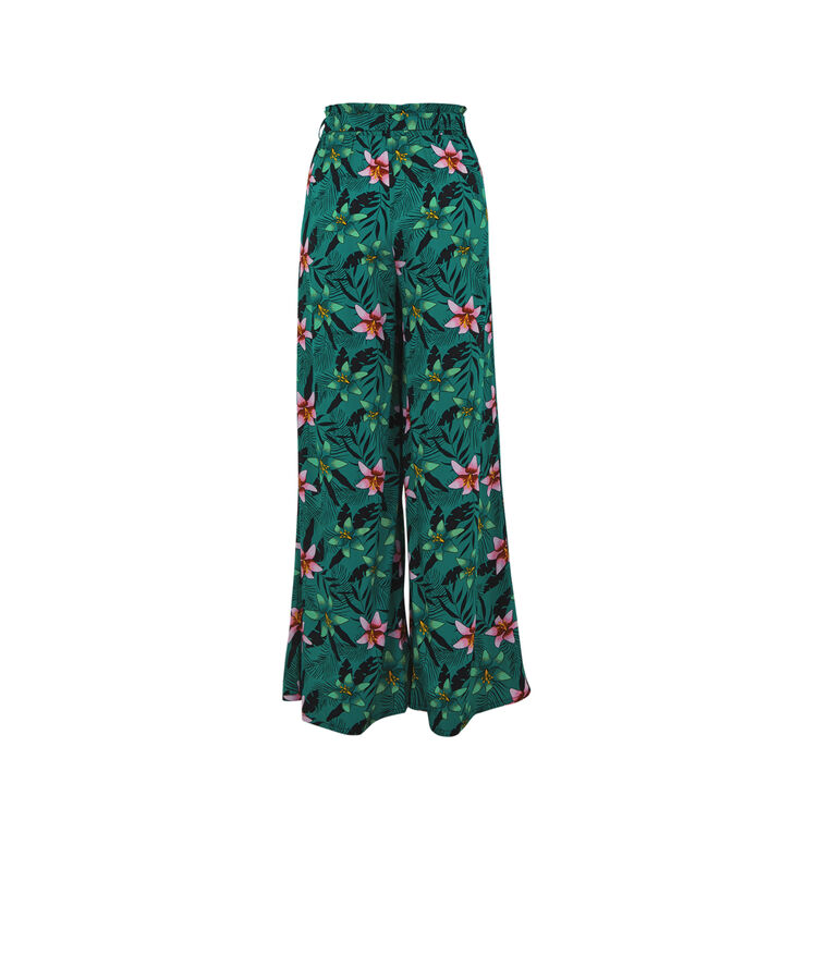 Pantalón fluido y amplio - verde verde.