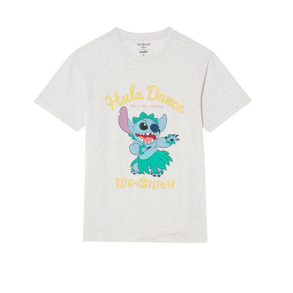 Top con estampado de stitch hula dance - crudo crudo.