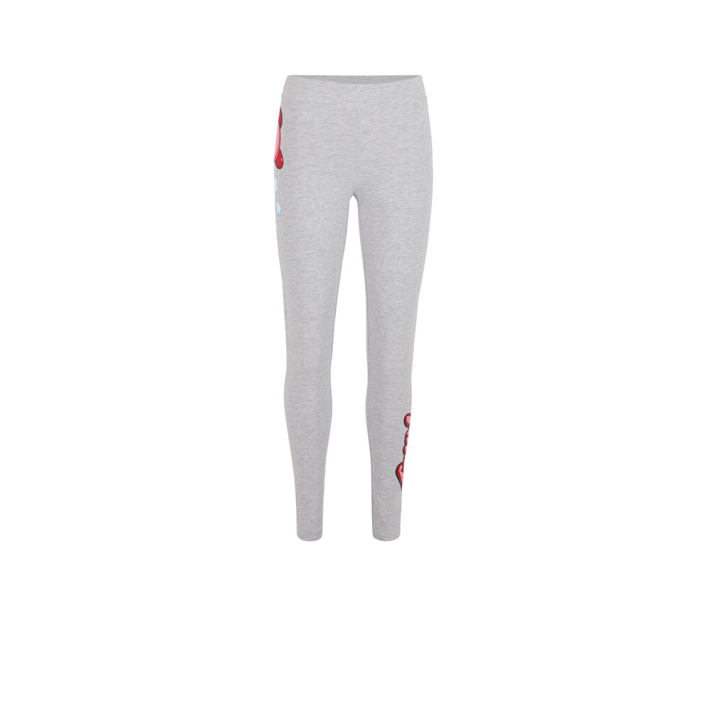 Leggings de punto con estampado kirby kirbiz gris.