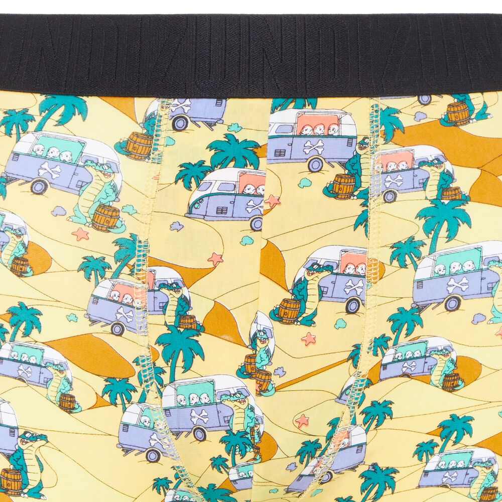 B&oacute;xer de algod&oacute;n con estampado de cocodrilos - lavanda azul.