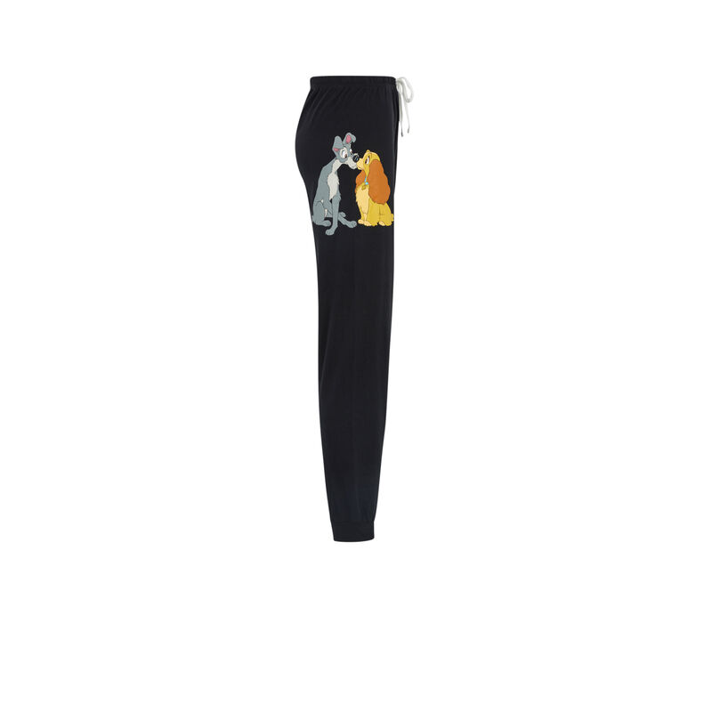Pantalón de punto con estampado de reina teamladiz negro.