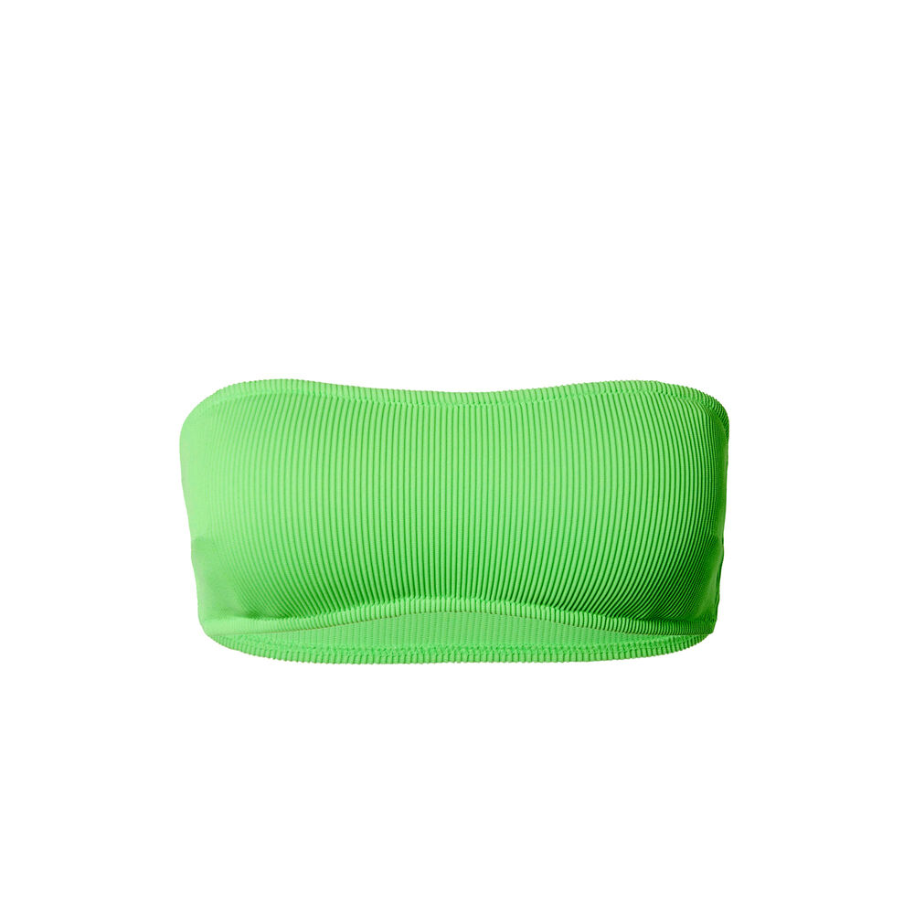 Parte de arriba de bikini bandeau gofrada - verde verde.