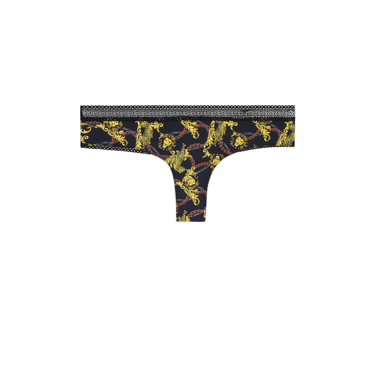 Braguita brasileña con microestampado fleuraliz negro.