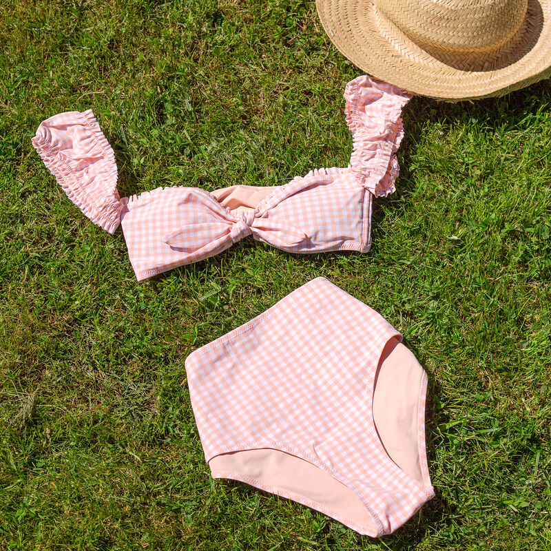Parte de arriba de bikini sujetador de cuadros - rosa Parte de arriba de bikini sujetador de cuadros - rosa;