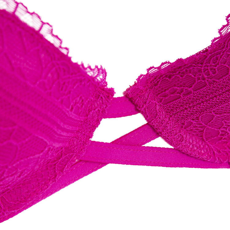 Soutien-gorge push-up en dentelle everydayiz fuschia.