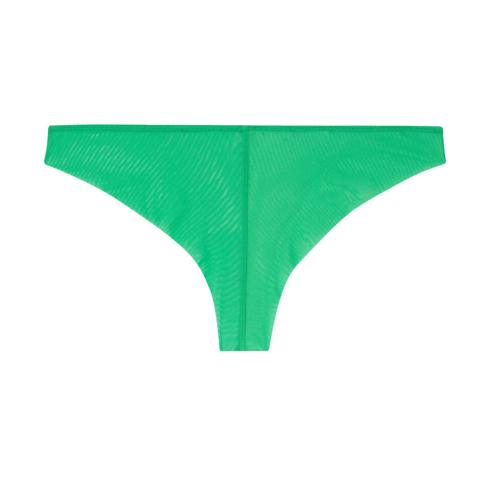 Braguita brasileña de tul y bordado de flores - verde verde.