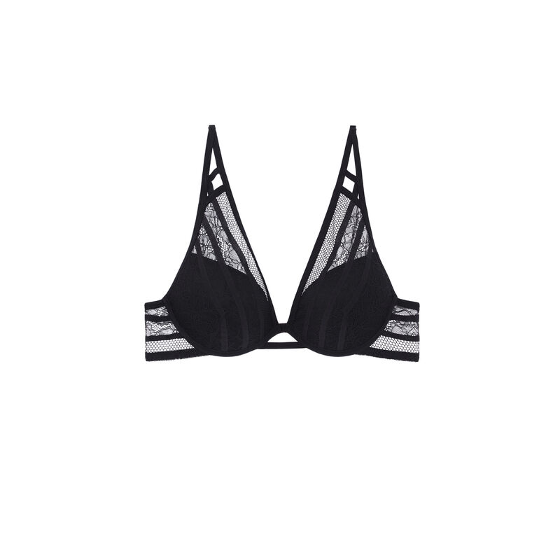 Sujetador triángulo push-up - negro Sujetador triángulo push-up - negro;