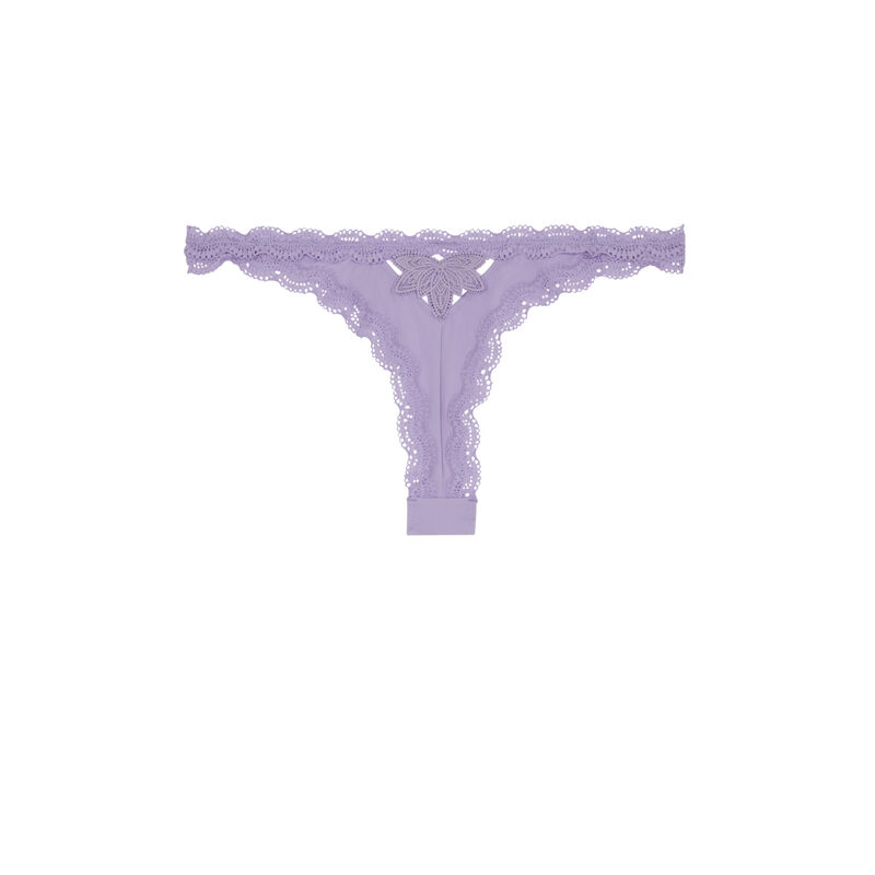 Braguita brasileña de microfibra y encaje - morado Braguita brasileña de microfibra y encaje - morado ;