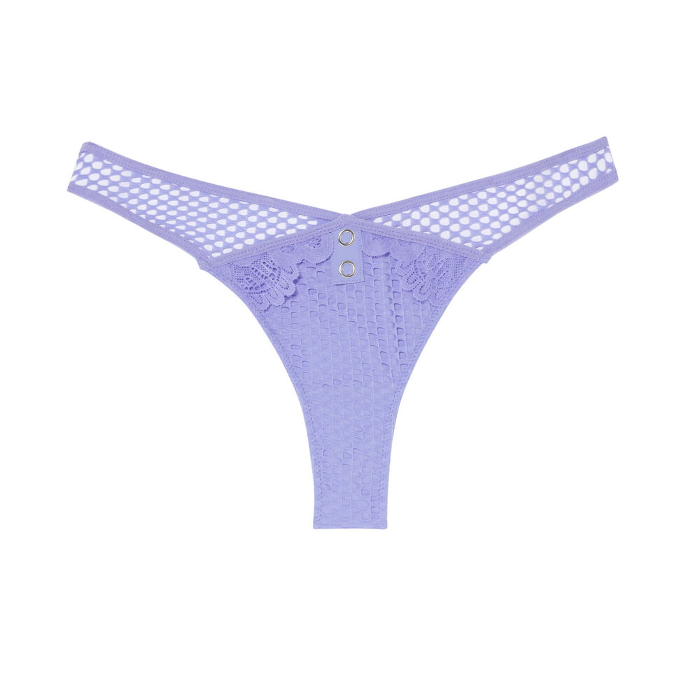 Tanga con detalle de automáticos - azul azul.