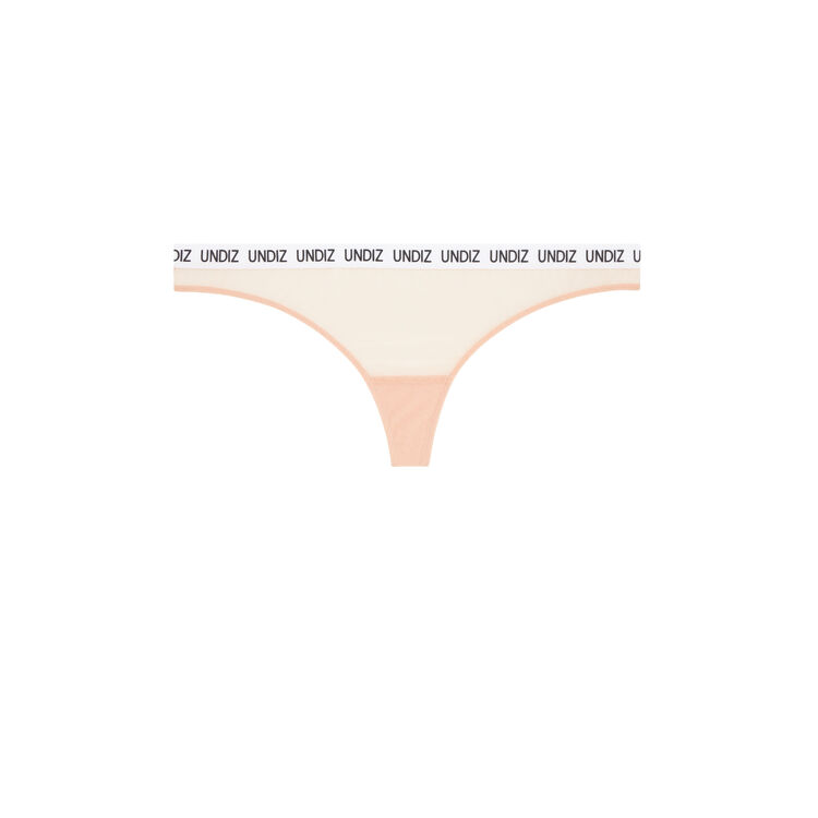 Tanga de encaje secretiz rosa pastel.