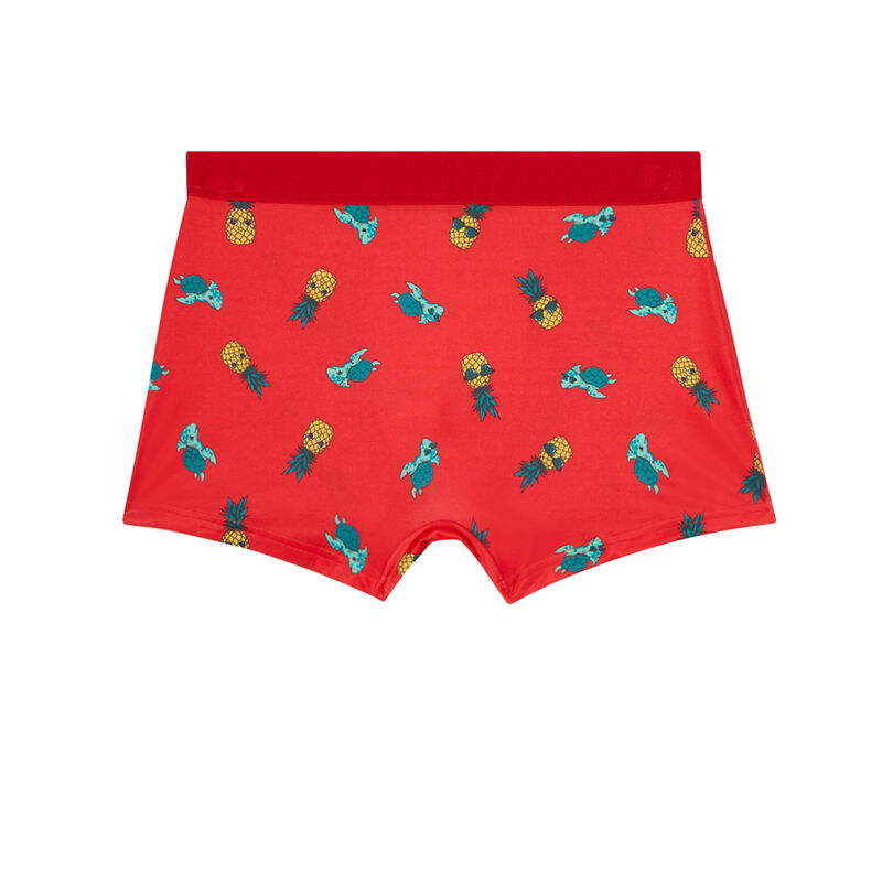 Bóxer con motivos de piña y tortuga - rojo Bóxer con motivos de piña y tortuga - rojo;