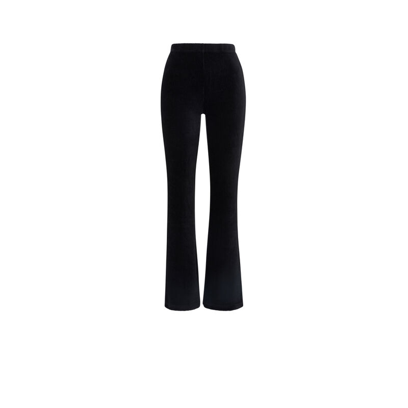 Pantalón pata de elefante de terciopelo andriz negro.