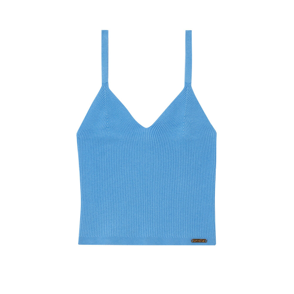 Camiseta de tirantes de punto - azul azul.