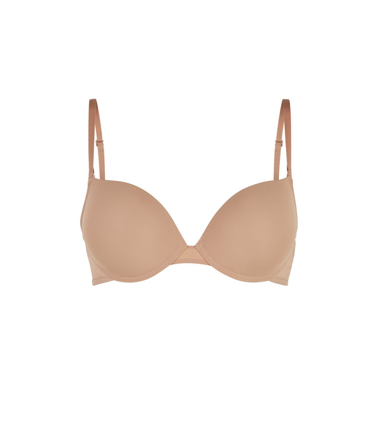Sujetador nude de microfibra con relleno de gel nude.