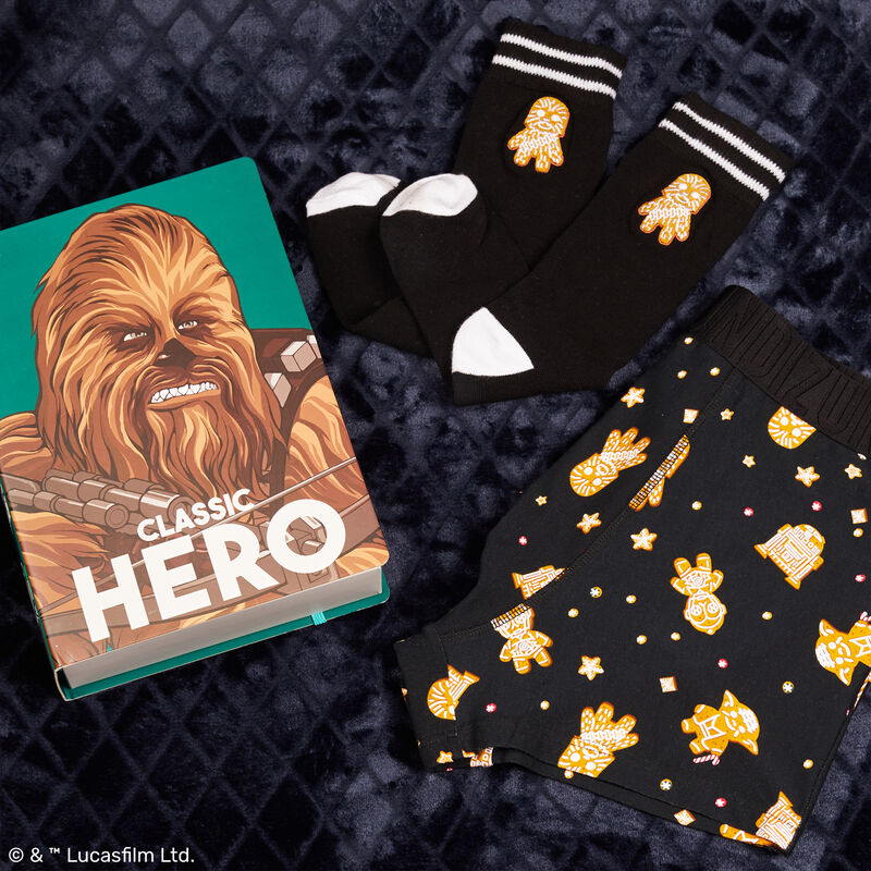 dúo bóxer y calcetines con estampado de Chewbacca - negro dúo bóxer y calcetines con estampado de Chewbacca - negro;