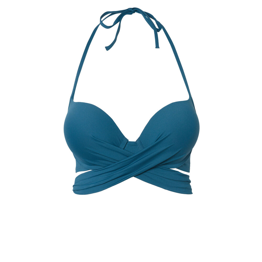 Parte de arriba de bikini ultra push-up - azul pato azul.