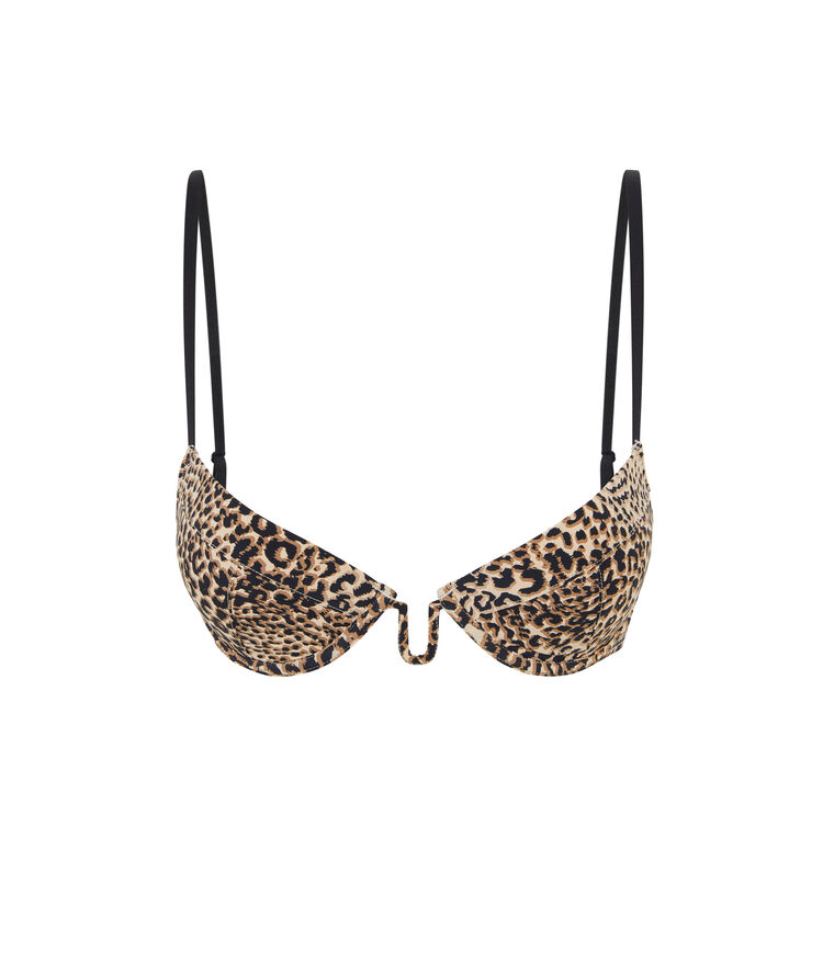 Sujetador push con microestampado de leopardo wildcatiz carne.