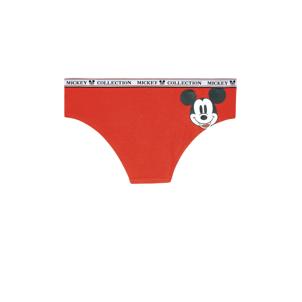 Braguita culotte de algodón con estampado de mickey - roja rojo.