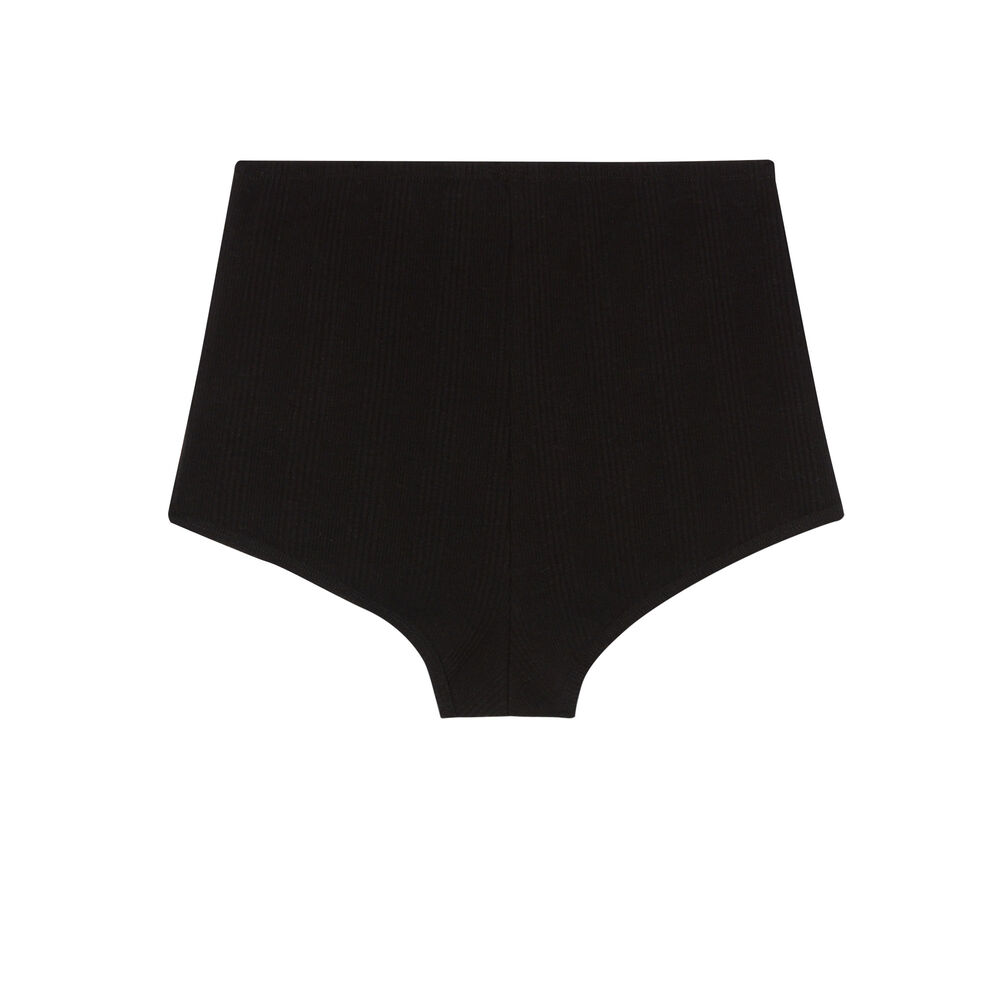 Shorts de punto con detalle de corsé - negro negro.