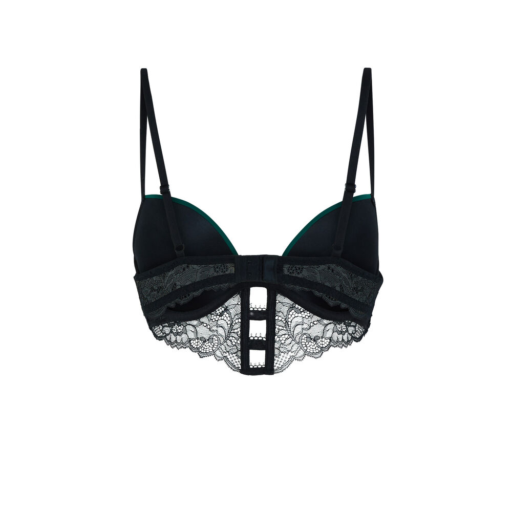 Sujetador push-up de dos materiales - verde verde.