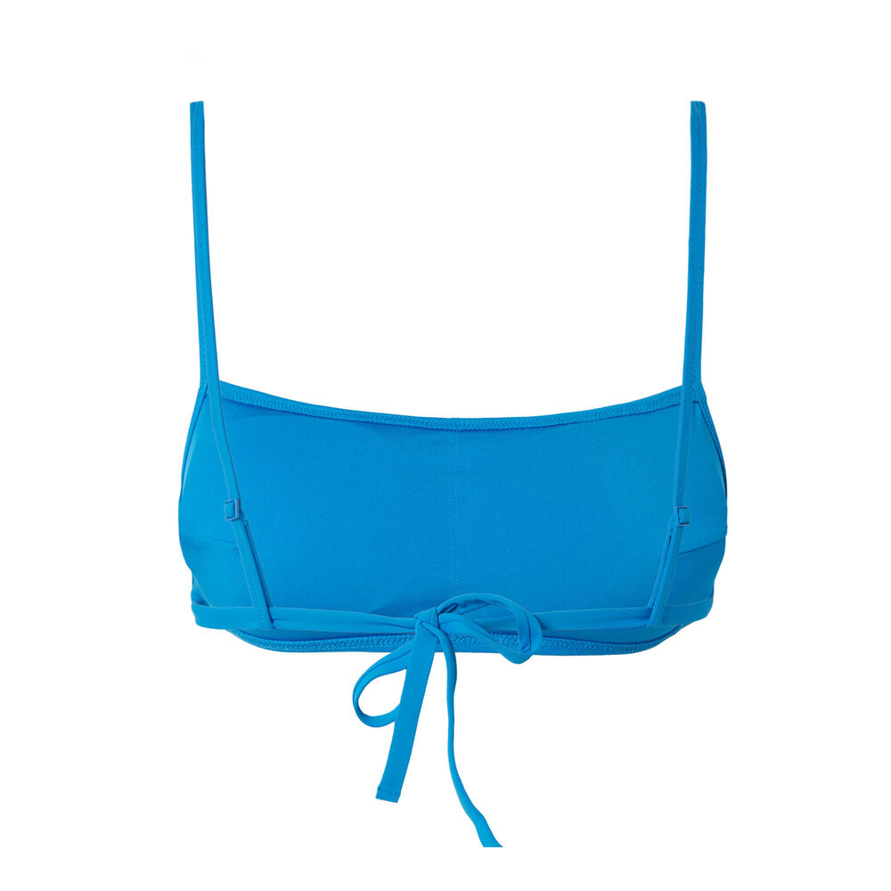 Parte de arriba de bikini sujetador lisa - azul azul.