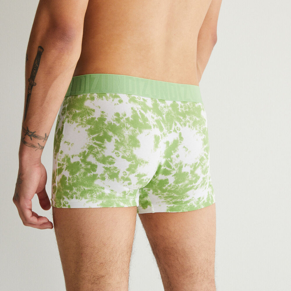 Bóxer de algodón con motivos tie and dye - verde verde.