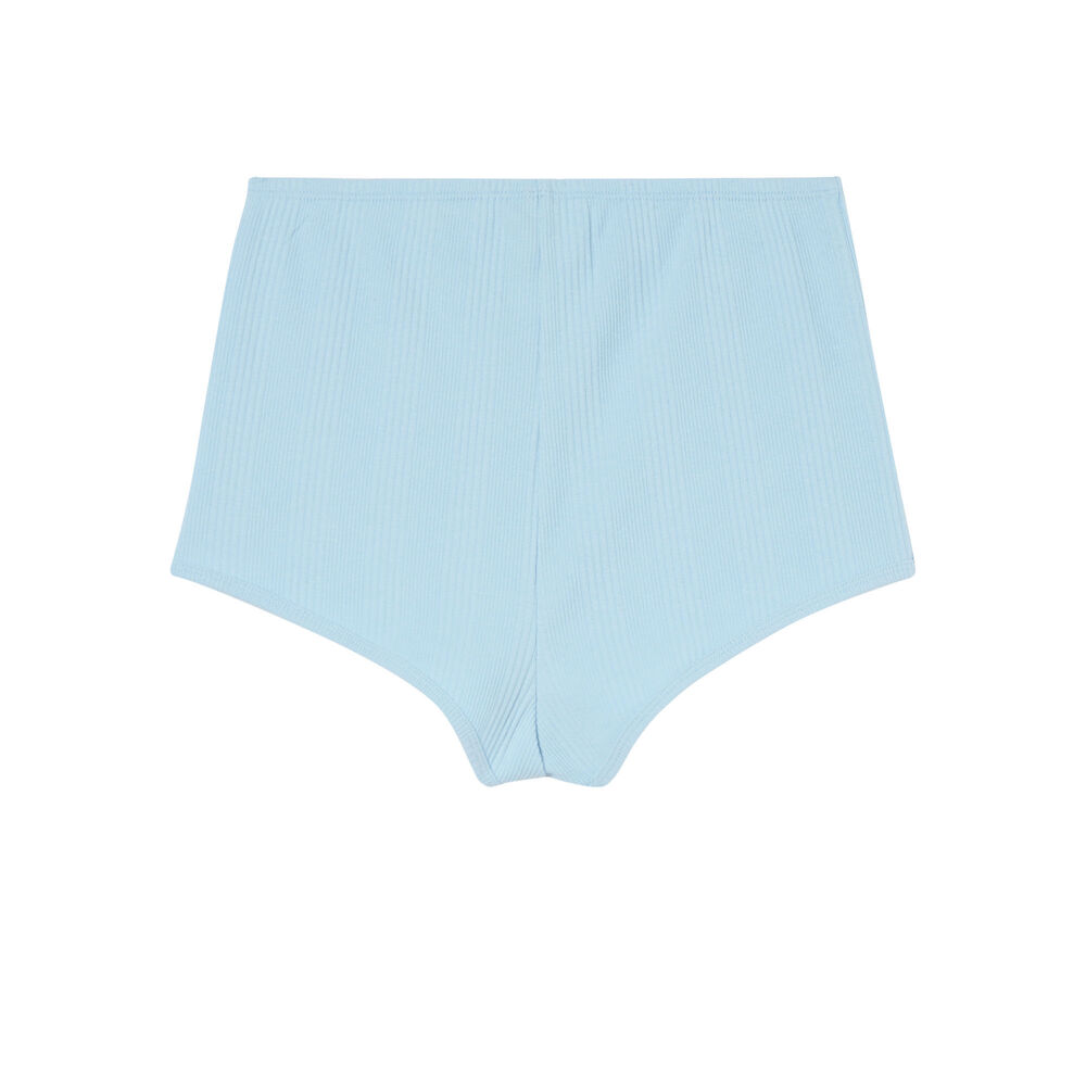 Shorts de punto con detalle de corsé - azul azul.