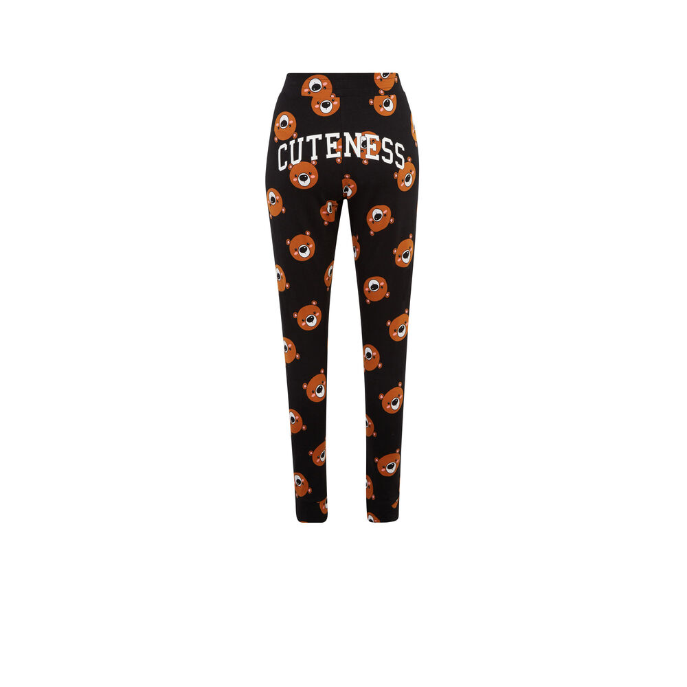 Leggings con ositos con mensaje mono - negro negro.