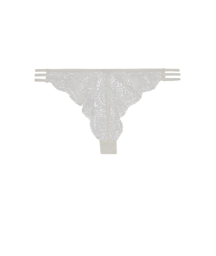 Tanga en dentelle sabriniz blanc.
