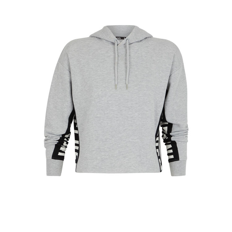 Sudadera con capucha y bandas laterales hellovibiz gris.