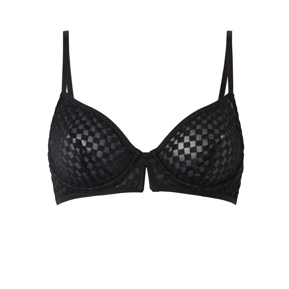 Sujetador corbeille efecto tablero de damas - negro negro.