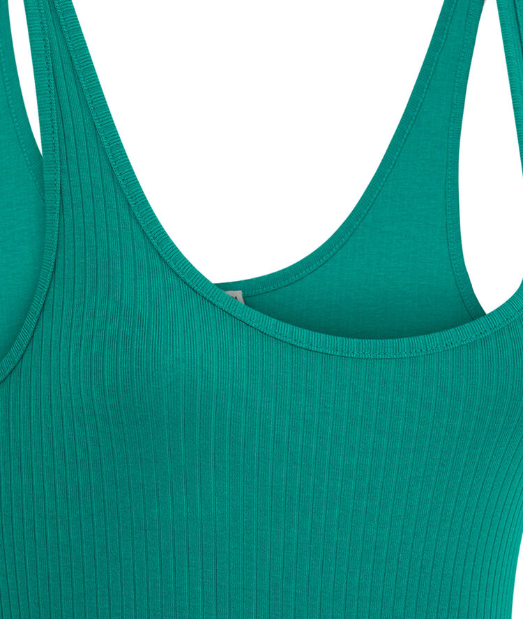 Vestido liso con forma de camiseta sin mangas - verde verde.
