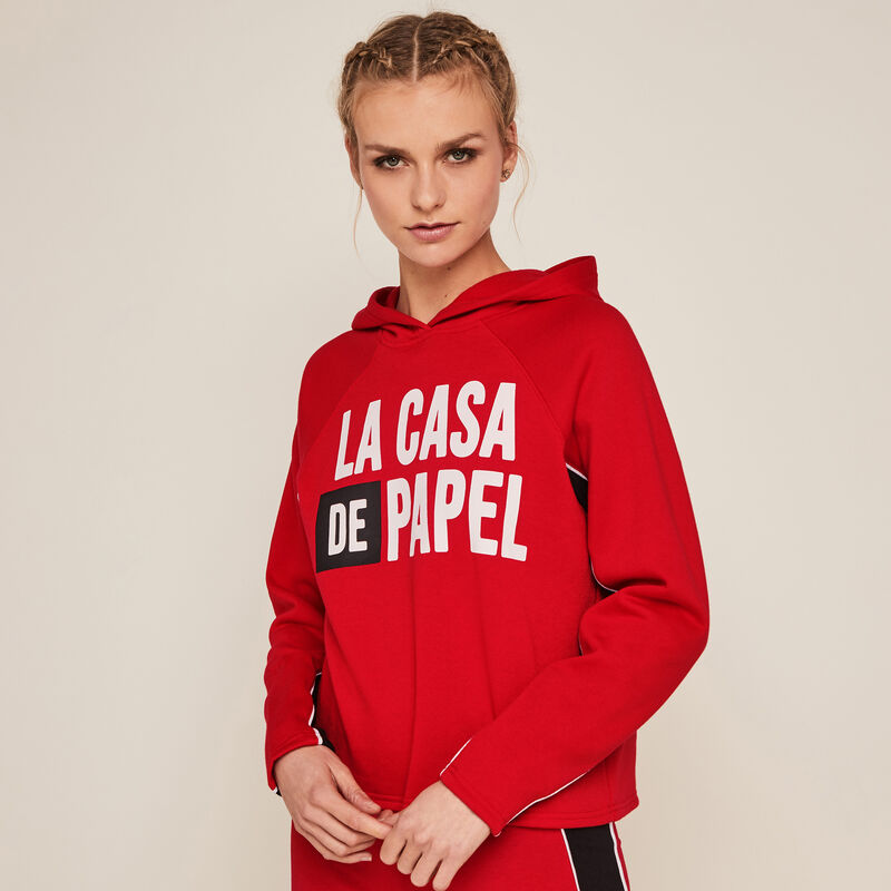 sudadera con capucha de La Casa de Papel - roja sudadera con capucha de La Casa de Papel - roja;