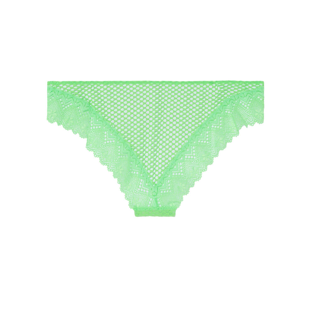 Braguita brasileña de encaje y rejilla - verde verde.