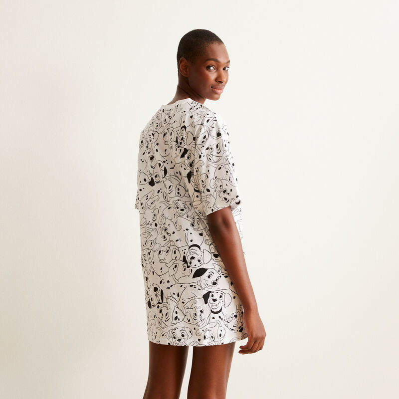 Camiseta larga con motivos de 101 dálmatas - blanca Camiseta larga con motivos de 101 dálmatas - blanca ;