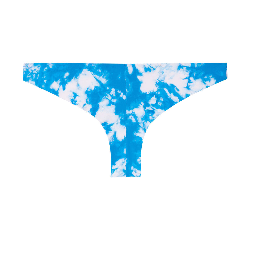 Parte de abajo de bikini braguita brasileña motivo tie and dye - azul azul.