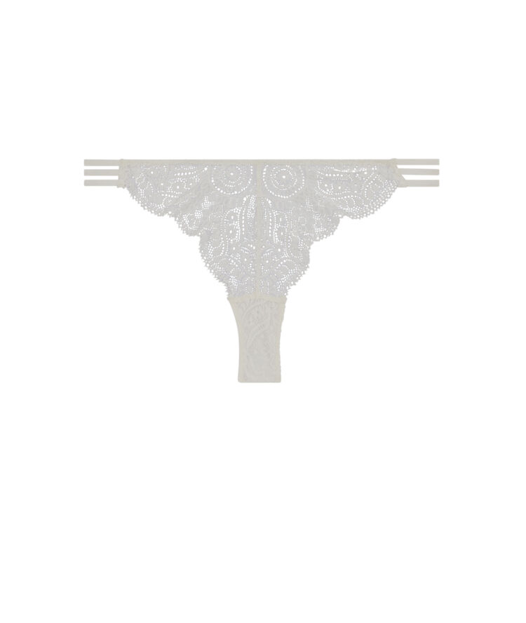 Tanga en dentelle sabriniz blanc.