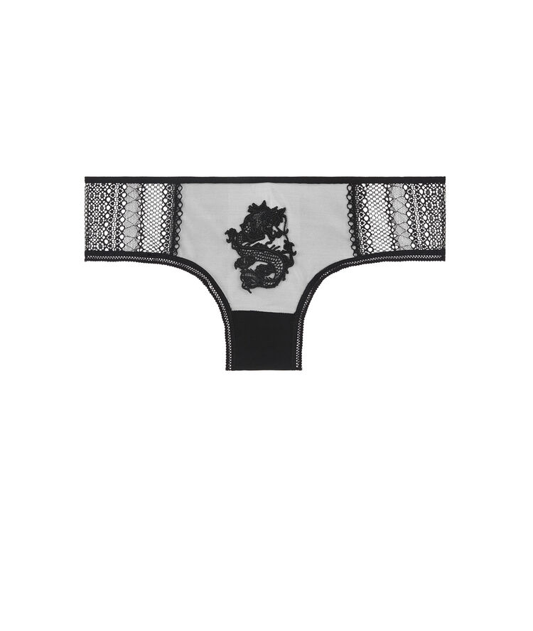 Shorty de tul con detalles guipur anjaiz noir.